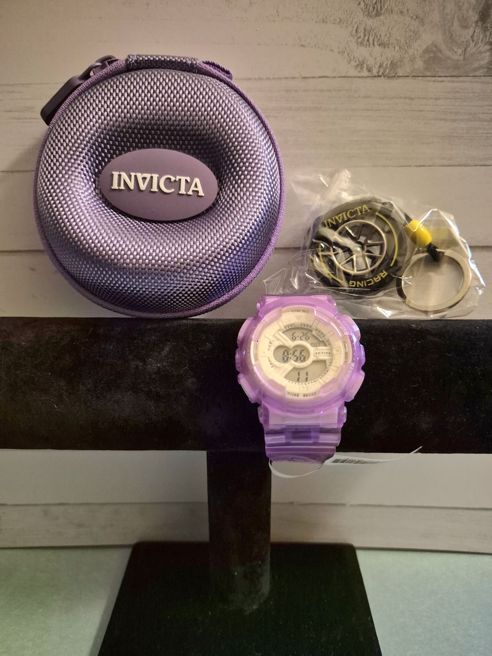 Invicta Kids Purple Digital Watch with Matching Purple Case and Keychain